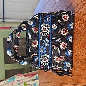 Vera Bradley Night Owl, small makeup bag, cosmetic case, brush bag, retired 2008
